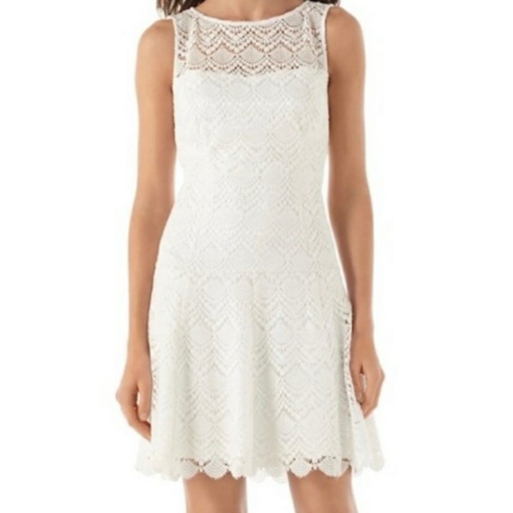 White House Black Market Sleeveless Lace Dress Sz4